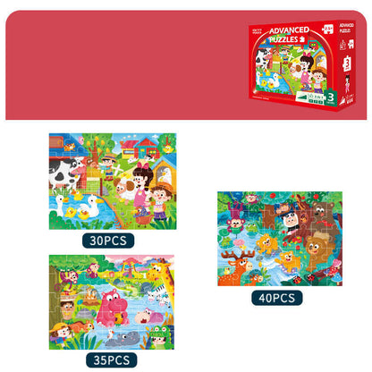 Wooden Jigsaw Puzzle Staged Learning Series 7 Designs Kids - JParker Collections