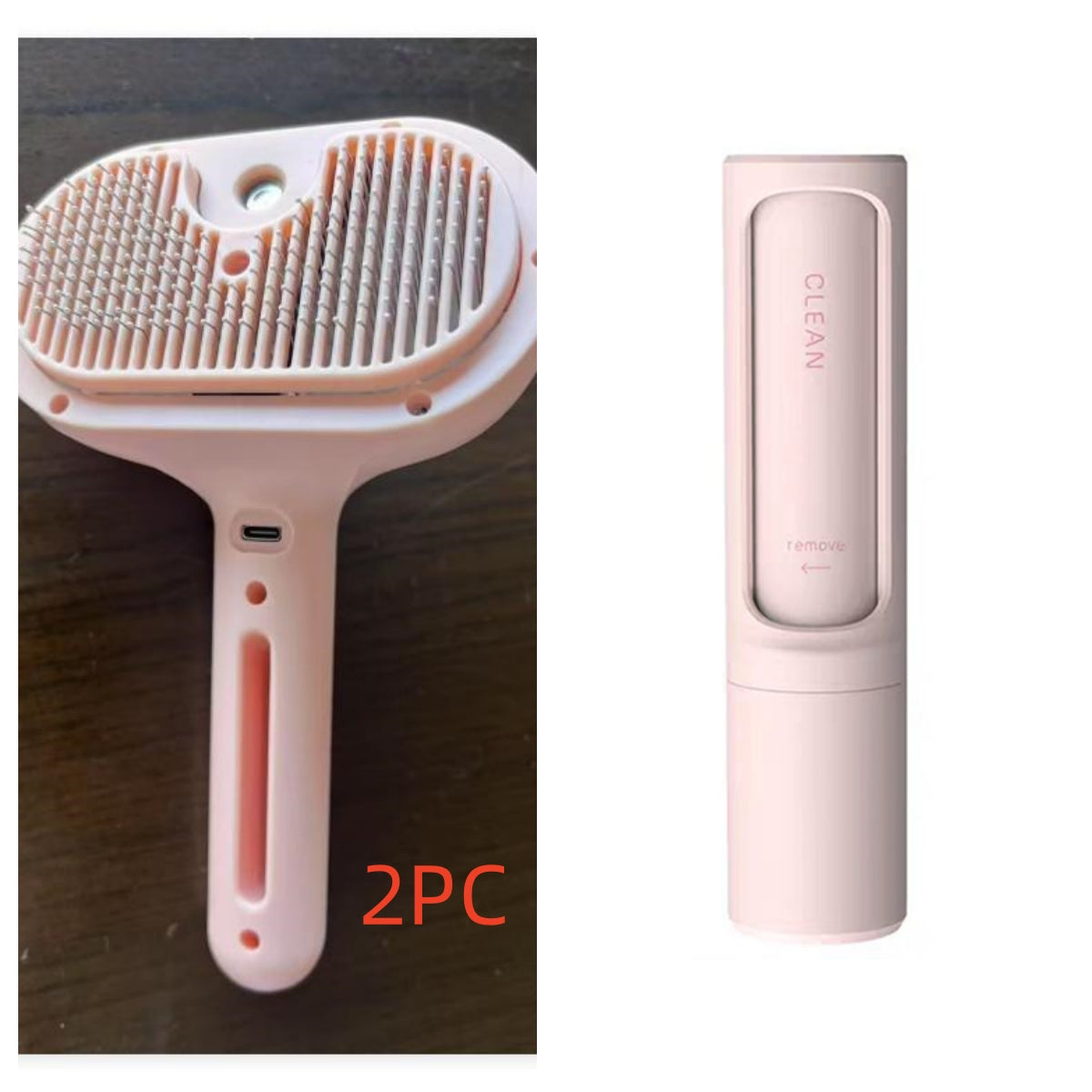 USB Rechargeable Self-Cleaning Pet Slicker Brush | Built-In Misting Spray