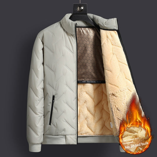 Men's Mid-Length Corduroy Padded Coat - Cotton-Lined Winter Jacket