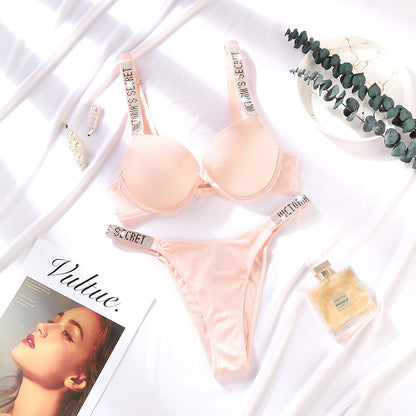 Diamante Embellished Bra and Knicker Set | 11 Colours