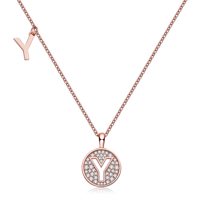Moissanite Letter Y Necklace | Platinum-Plated S925 Silver | GRA Certified