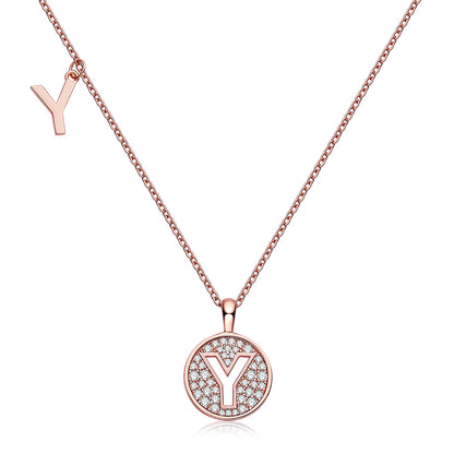 Moissanite Letter Y Necklace | Platinum-Plated S925 Silver | GRA Certified