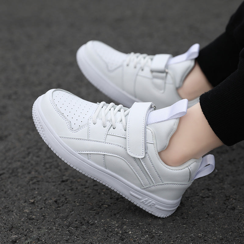Children's Velcro Skate Trainers | Breathable Synthetic Leather Sneakers