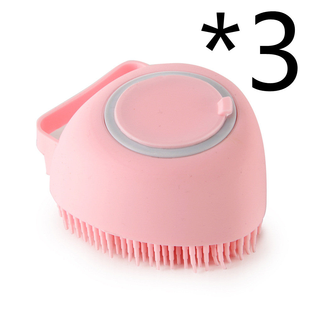 Silicone Pet Bath Massage Brush with Shampoo Dispenser | Dogs & Cats | JParker