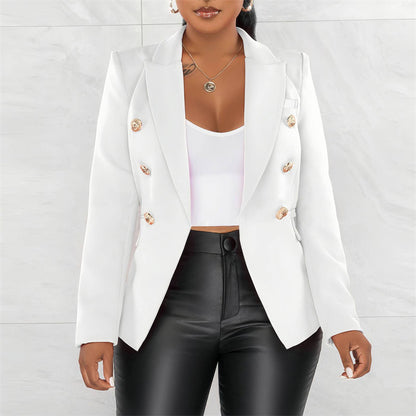 Women's Patchwork Button Blazer Jacket – 6 Colours | Sizes S–3XL