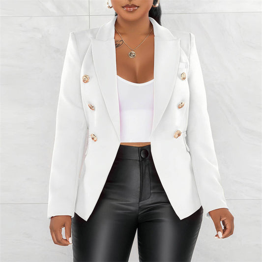 Women's Patchwork Button Blazer Jacket – 6 Colours | Sizes S–3XL