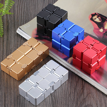 Premium Aluminium Alloy Infinite Cube Fidget Toy | Metal Desk Toy