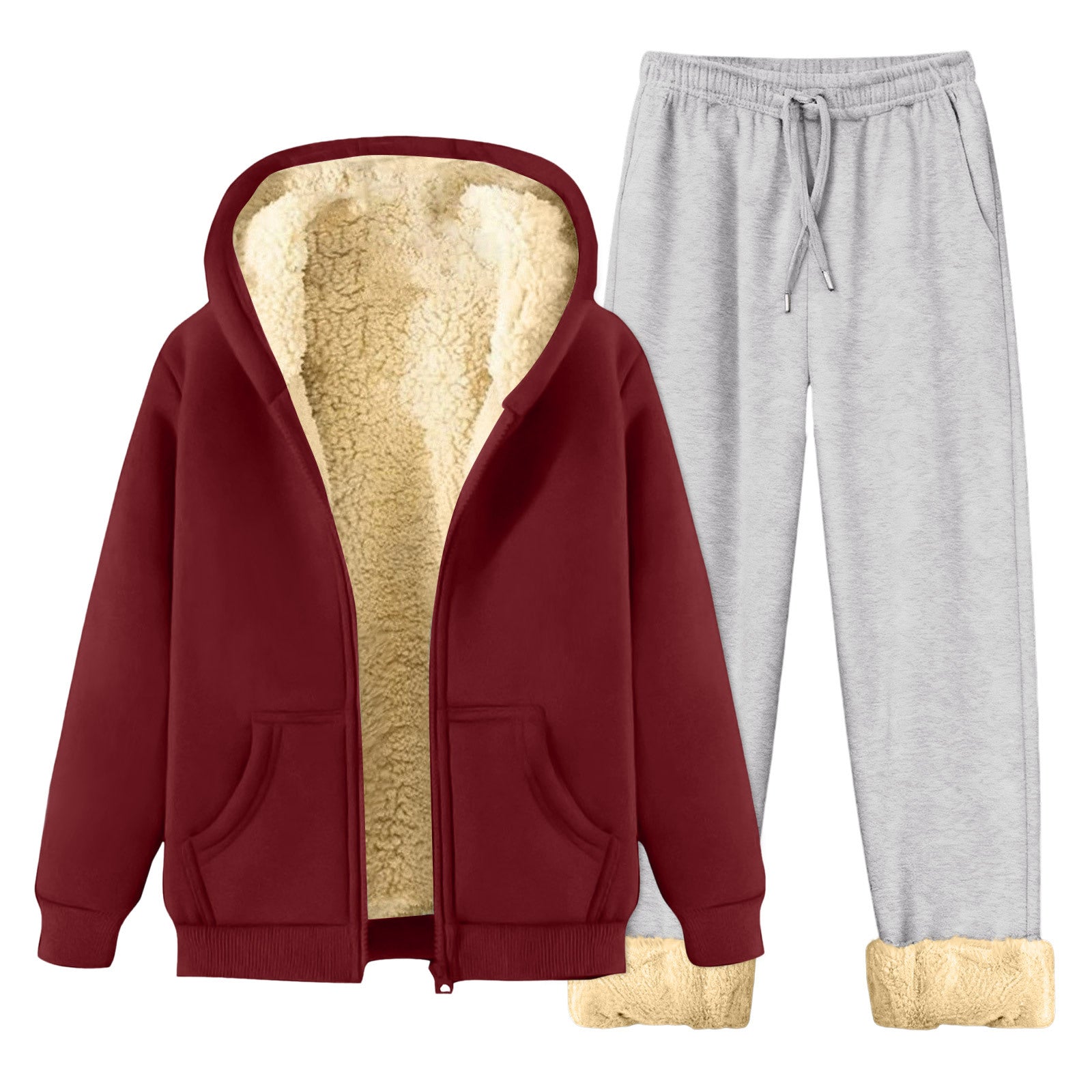Men's Fleece-Lined Hoodie Tracksuit Set – Autumn Winter | M–5XL