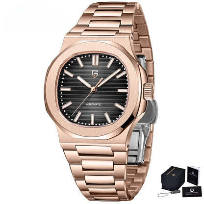 Men's Automatic Mechanical Watch | Barrel-Shaped | Stainless Steel