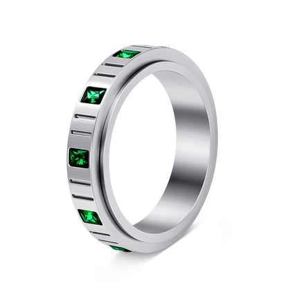 Diamond-Encrusted Stainless Steel Ring | Real Gold Plated Unisex Ring