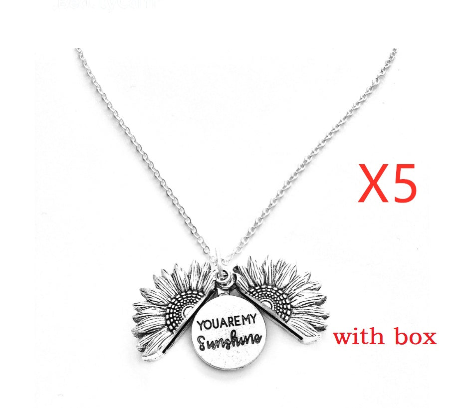 Sunflower Pendant Necklace | Gold, Silver & Rose Gold