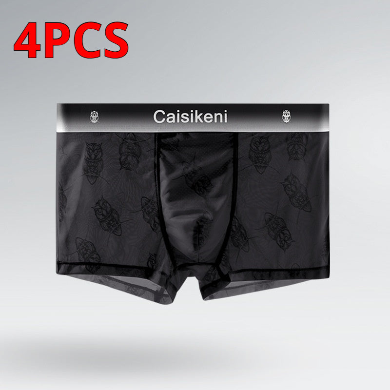 Men's Ice Silk Mesh Boxer Briefs – Quick-Dry Gradient Underwear