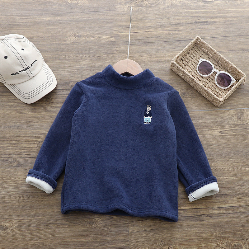 Kids Long Sleeve Base Layer Top – Soft Polyester Pullover