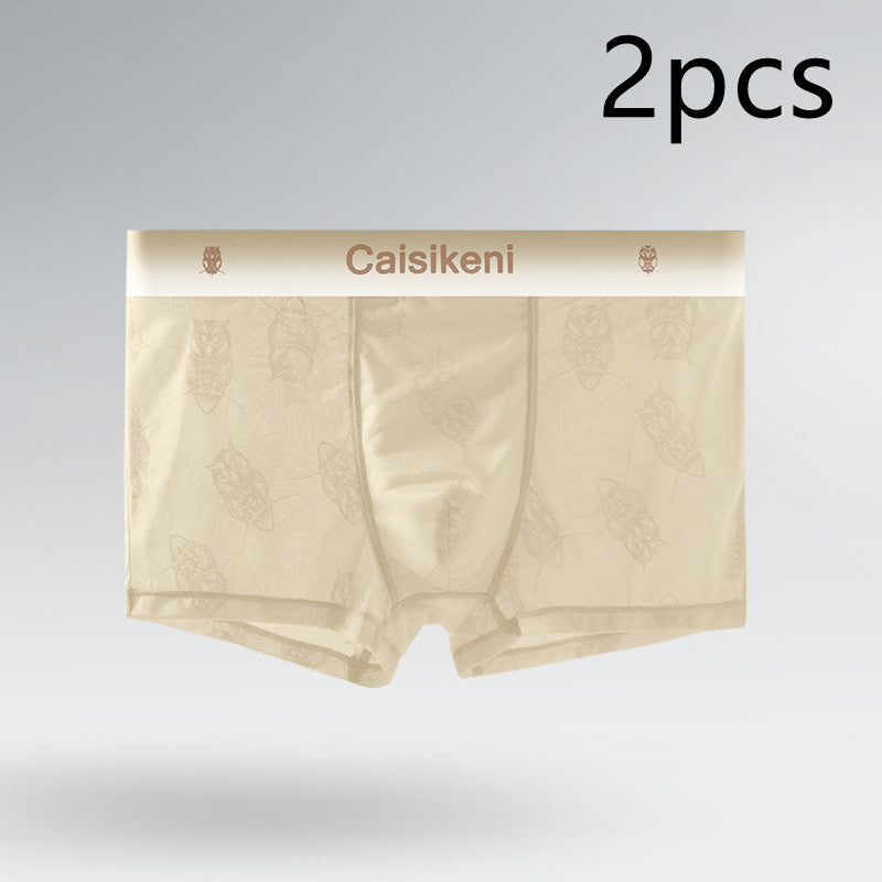 Men's Ice Silk Mesh Boxer Briefs – Quick-Dry Gradient Underwear