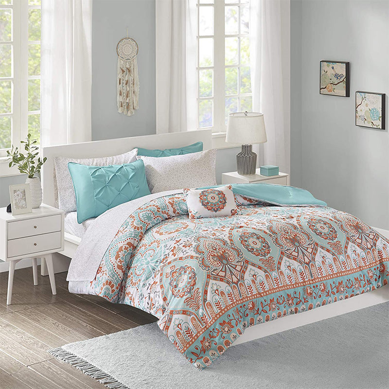 Reactive Print Polyester Bedding Set | 4 Colours & 3 Sizes