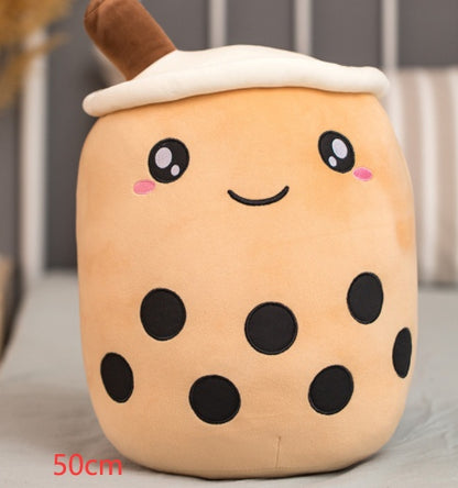 Boba Tea Plush Pillow Cushion - Soft Bubble Tea Stuffed Toy