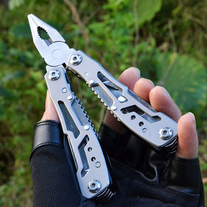 14-in-1 Multi-Tool Folding Pliers – 420 Steel EDC Pocket Tool Black & Silver Grey