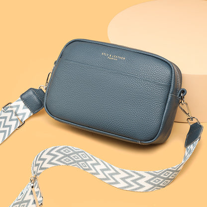 Genuine Leather Square Crossbody Bag | First-Layer Cowhide | 5 Colours | Women's