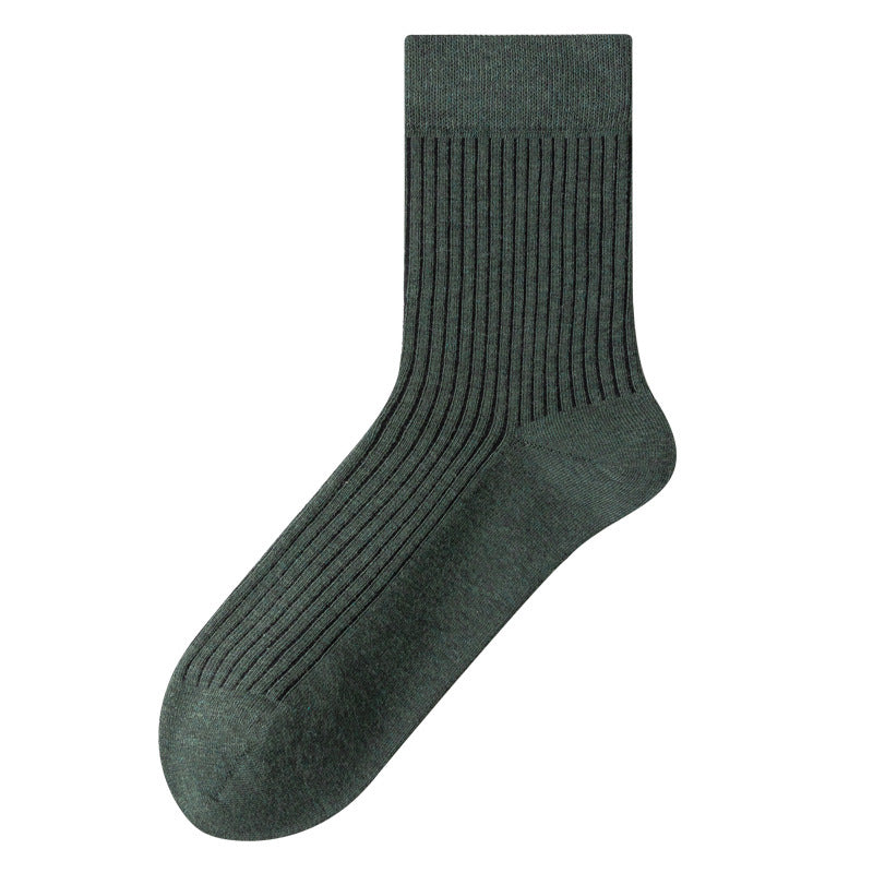 Men's 100% Cotton Mid-Calf Socks – Non-Slip Antibacterial Odour-Resistant 27 Colours
