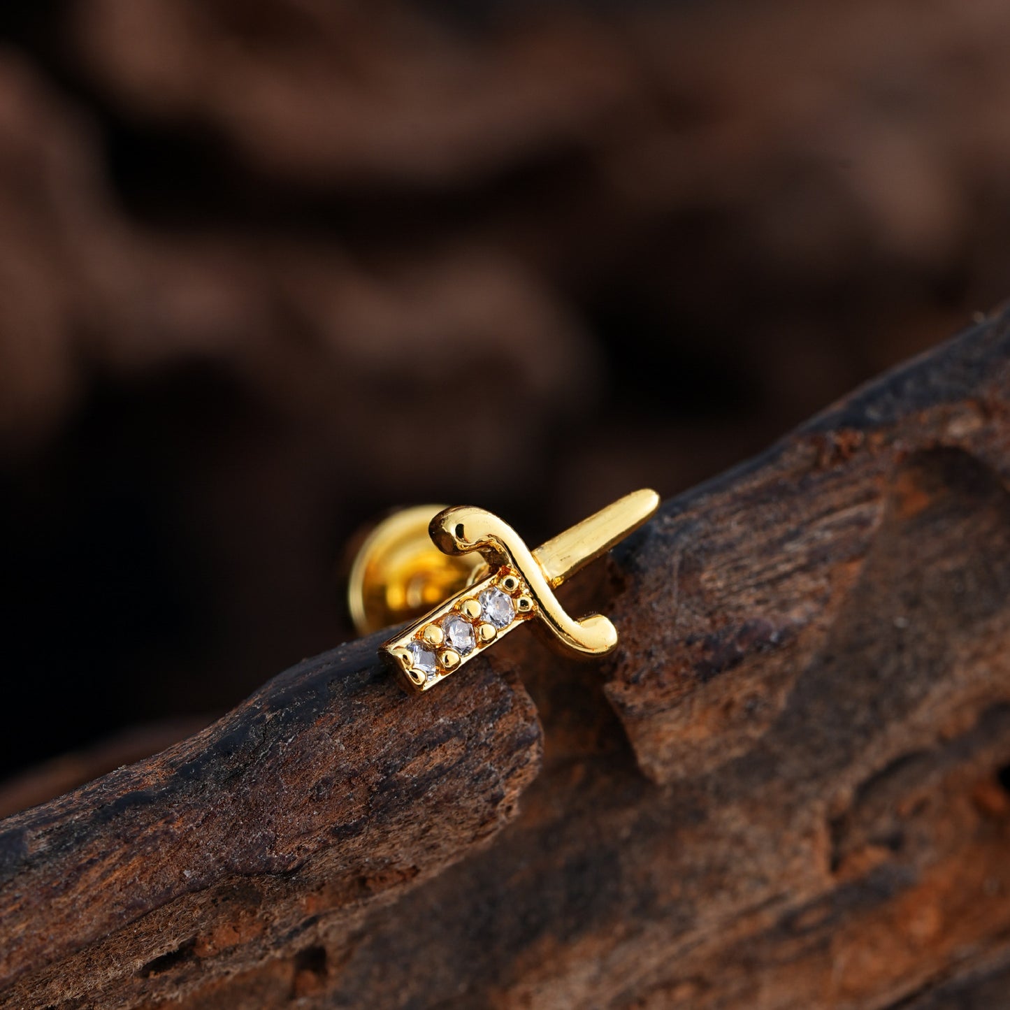 Micro-Set Zircon Ear Cuff | Minimalist Stainless Steel Single Ear Stud