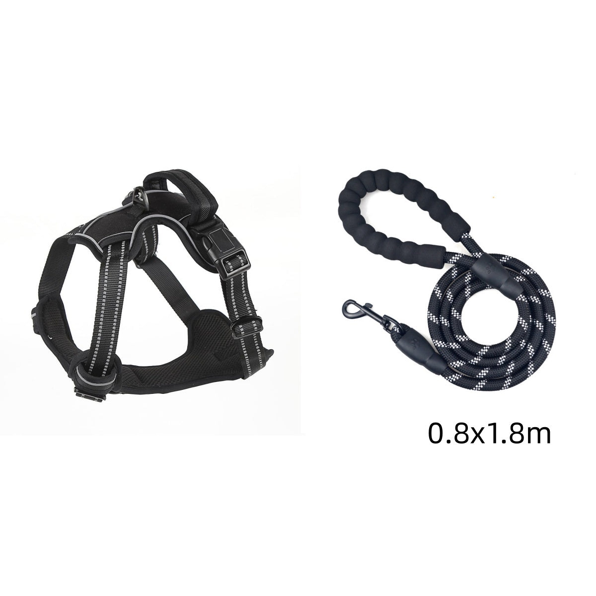 No-Pull Dog Harness – Breathable Reflective Vest | Sizes S–XL | Black, Orange & Red