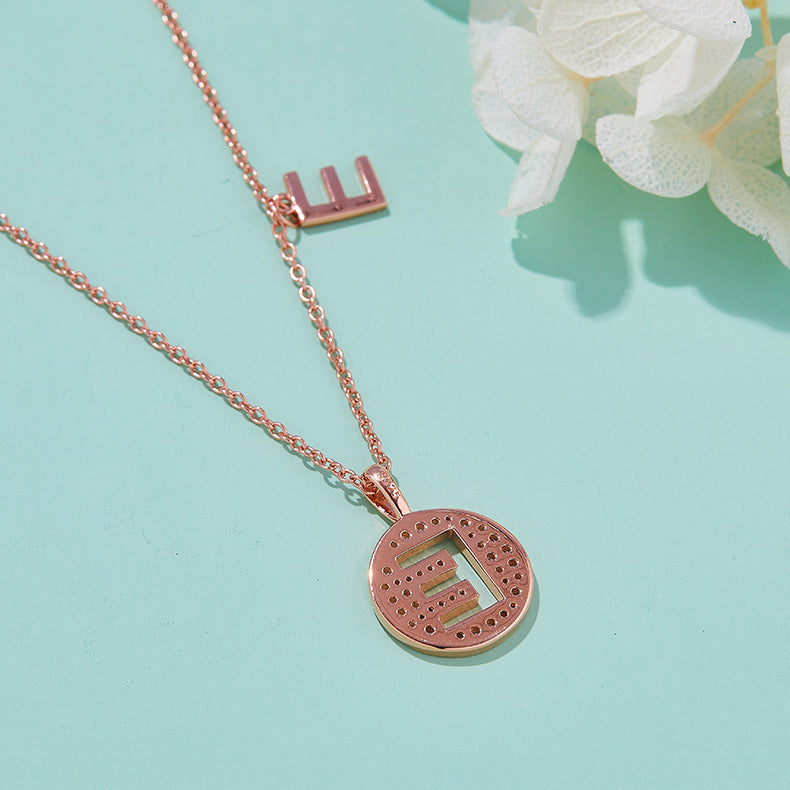 S925 Silver Moissanite Letter E Necklace | GRA Certified