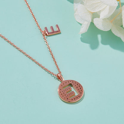 S925 Silver Moissanite Letter E Necklace | GRA Certified