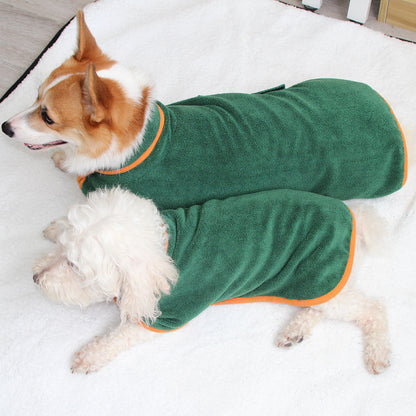 Microfibre Dog Bathrobe | Super Absorbent Quick-Dry Coat with Hook & Loop
