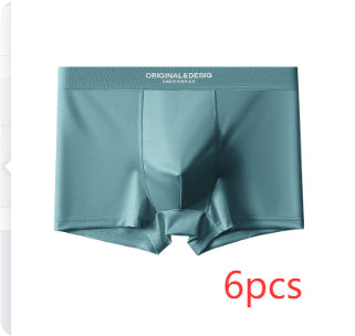 Men's Satin Nylon Boxer Briefs – Breathable Mid-Waist 5 Colours