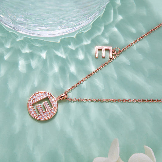 S925 Silver Moissanite Letter E Necklace | GRA Certified