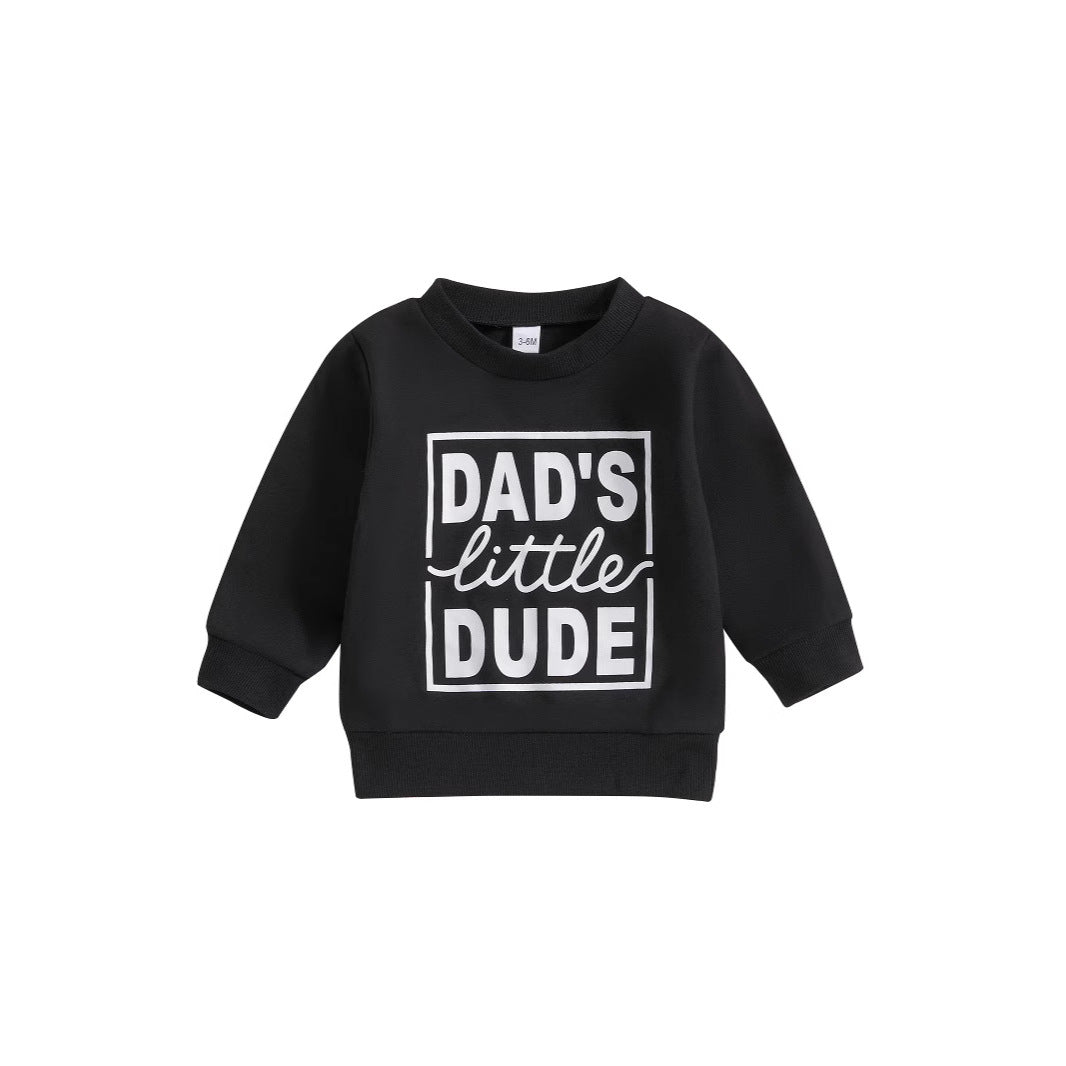Baby Slogan Print Cotton Long Sleeve Sweatshirt