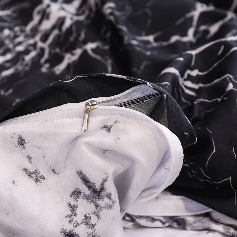 Reactive Print Brushed Microfibre Duvet Cover Set 3 Piece 210x210cm