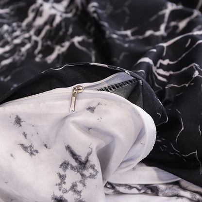 Reactive Print Brushed Microfibre Duvet Cover Set 3 Piece 210x210cm