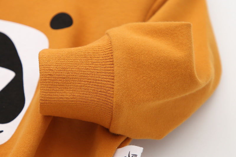 Kids Bear Print Cotton Pullover Sweatshirt | Autumn Winter Jumper