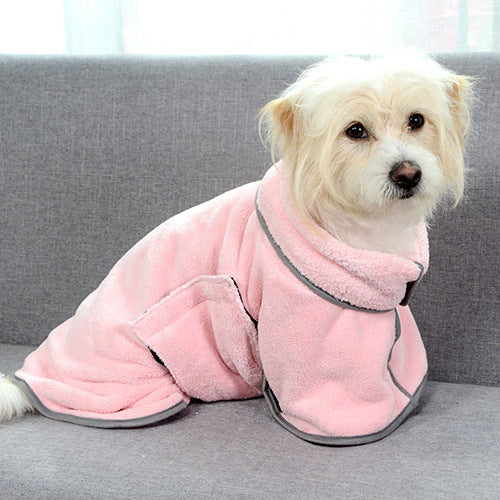 Microfibre Dog Bathrobe & Drying Towel | Quick-Dry Absorbent Coat XS–M