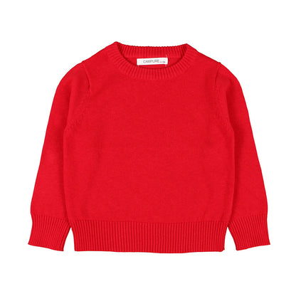 Children's Solid Colour Knitted Cotton Pullover Sweater | Boys & Girls | Age 12M-8Y