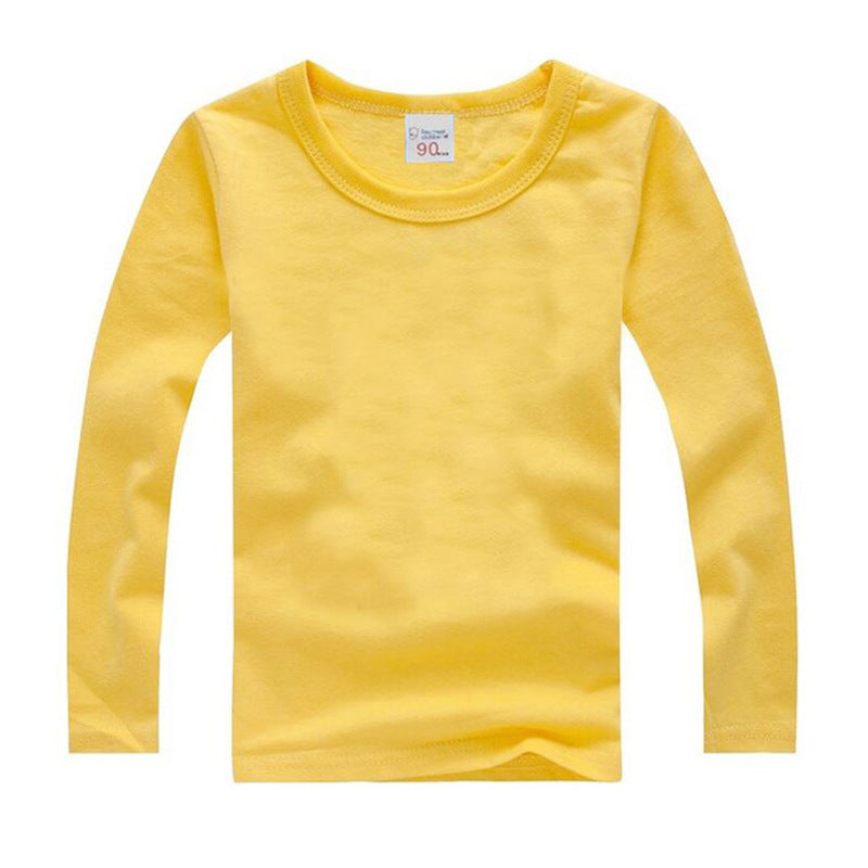 Kids Solid Colour Long Sleeve Cotton T-Shirt – 8 Colours