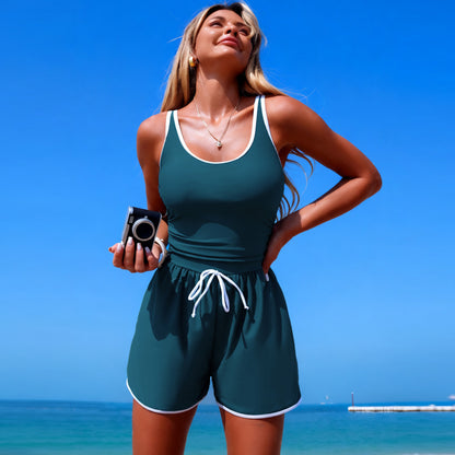 Women's Minimalist Sports One-Piece Swimsuit | Nylon Swimwear