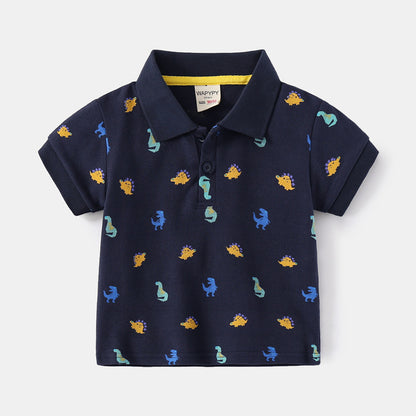 Boys' Short Sleeve Lapel Shirt | 100% Cotton, Smart Casual