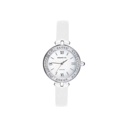 Women's Mineral Glass Quartz Watch | Roman & Diamond Dial