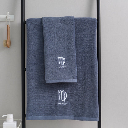 Zodiac Constellation Embroidered Cotton Towel