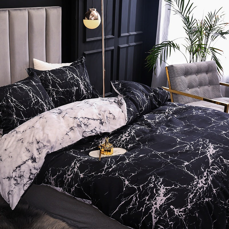 Reactive Print Brushed Microfibre Duvet Cover Set 3 Piece 210x210cm