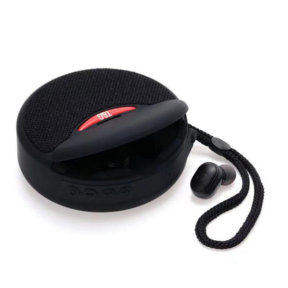 Portable Bluetooth Speaker with Earbuds Charging Case | FM Radio & TF Card