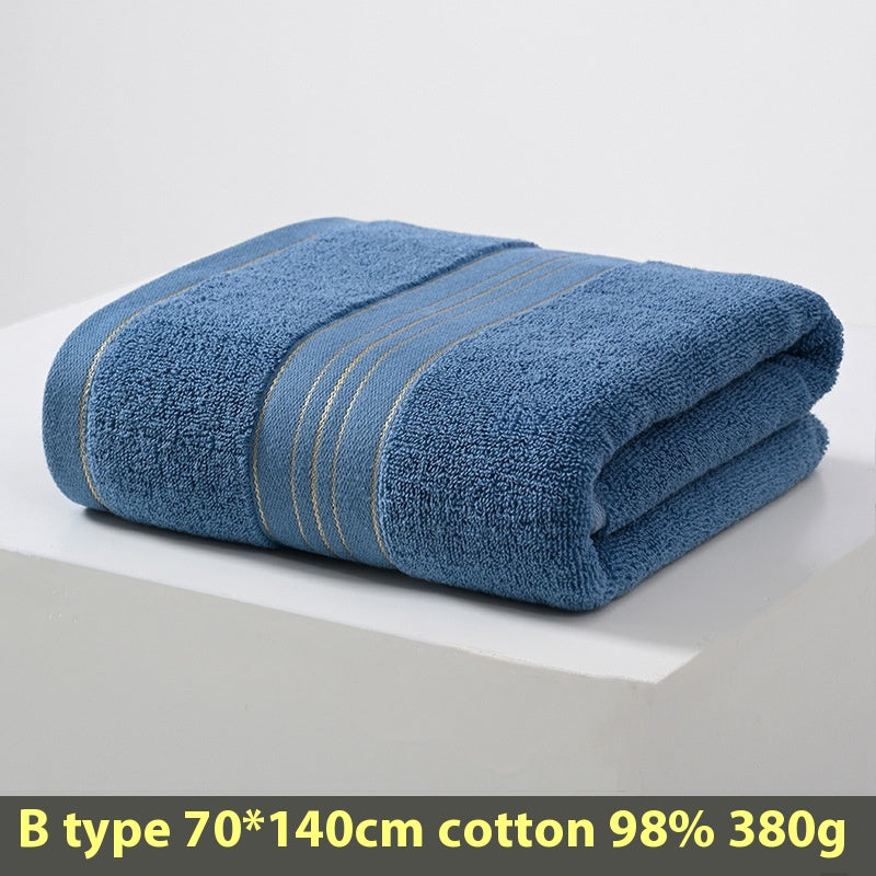 Pure Cotton Bath Towel 70×140cm | Single or Twin Pack | Blue, Yellow & Coffee