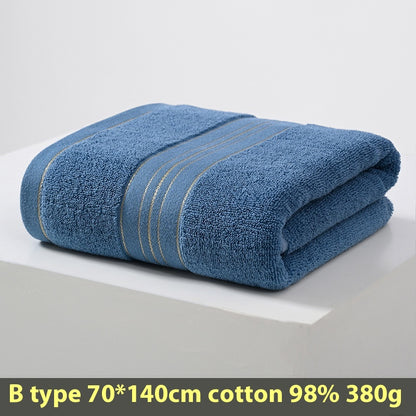 Pure Cotton Bath Towel 70×140cm | Single or Twin Pack | Blue, Yellow & Coffee