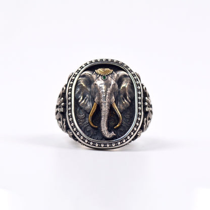 Unisex Copper Ganesh Elephant Ring – Retro Adjustable Spiritual Band