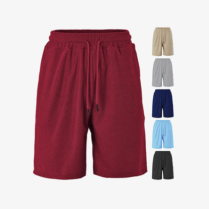 Men's Towel Jacquard Casual Shorts | Polyester Loose Fit S-3XL
