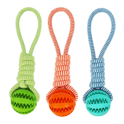 Interactive Hemp Rope & Rubber Dog Toy | Chew & Dental