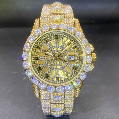 Full Diamond-Encrusted Men's Fashion Watch | Iced Out Statement Watch
