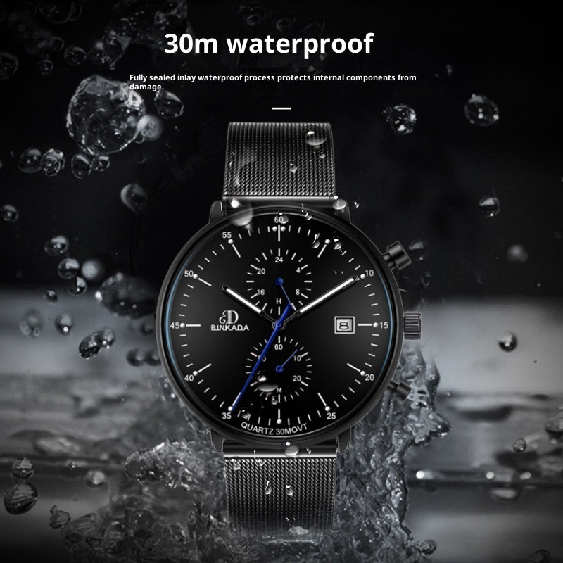 Men's Luminous Waterproof Sports Quartz Watch – 4 Styles